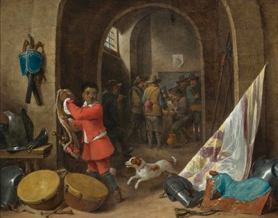A guardroom interior by David Teniers the Younger